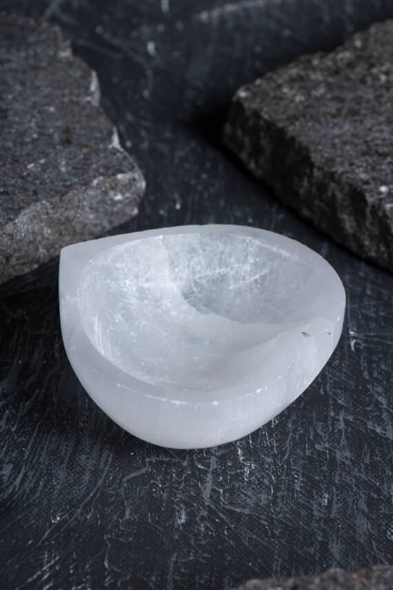 Sertifikalı Kalp Selenit Tabak - 3