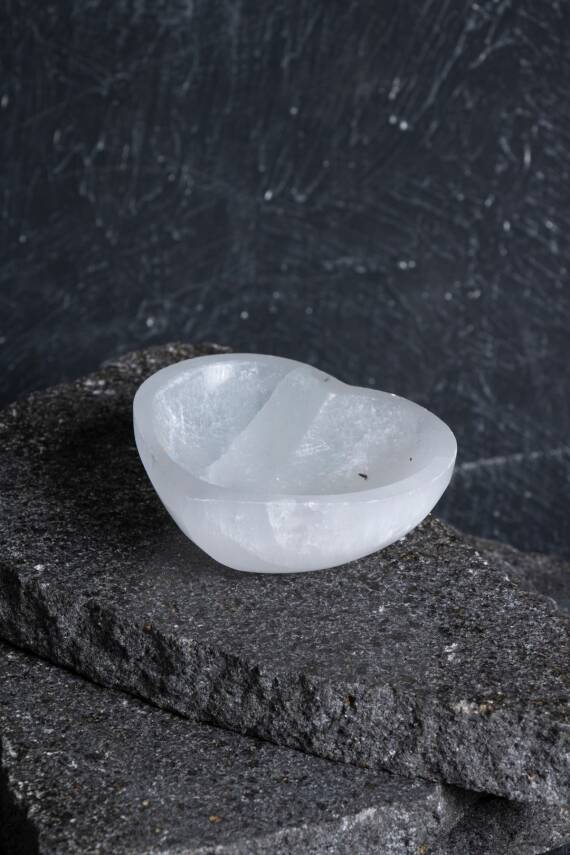 Sertifikalı Kalp Selenit Tabak - 4