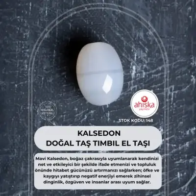 Sertifikalı Kalsedon Doğal Taş Tımbıl El Taşı (SK148) - 1
