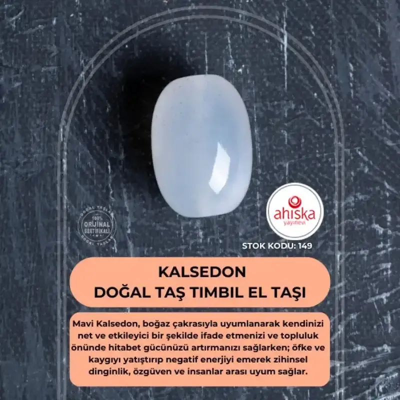 Sertifikalı Kalsedon Doğal Taş Tımbıl El Taşı (SK149) - 1