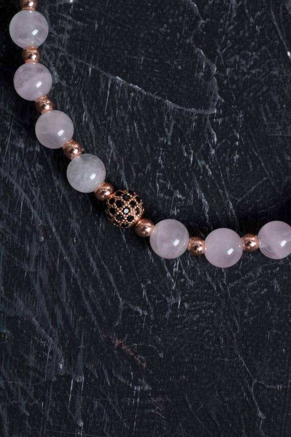 Sertifikalı Kalsedon ve Hematit Doğal Taş Bileklik - 1