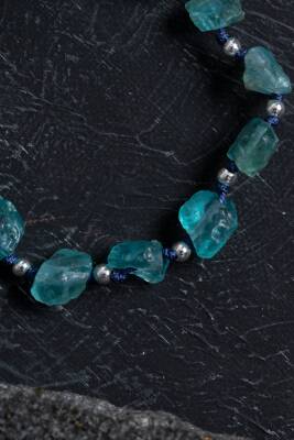 Sertifikalı Kalsedon ve Hematit Doğal Taş Bileklik - 4