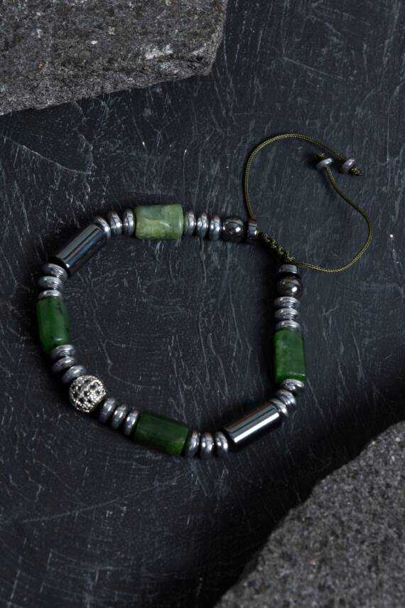 Sertifikalı Kalsedon ve Lapis Lazuli Doğal Taş Bileklik - 1