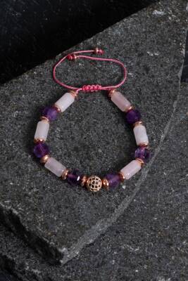 Sertifikalı Kalsedon ve Lapis Lazuli Doğal Taş Bileklik - 3