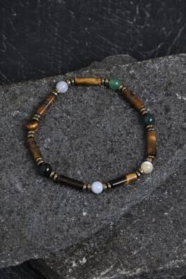 Sertifikalı Kaplan Gözü, Aventurin ve Kalsedon Yengeç Bilekliği - Osmanlı Doğaltaş