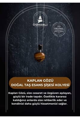 Sertifikalı Kaplan Gözü Doğal Taş Esans Şişesi Kolye - Osmanlı Doğal Taş