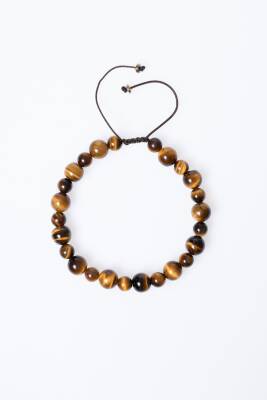 Sertifikalı Kaplan Gözü Doğal Taş Makrome Bileklik / 6-8 mm (SK:192) - 6