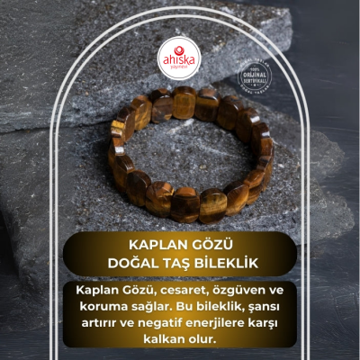 Sertifikalı Kaplan Gözü Geniş Kesim Doğal Taş Bileklik - Doğal Taş (1)