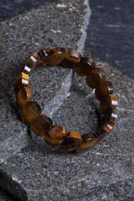 Sertifikalı Kaplan Gözü Geniş Kesim Doğal Taş Bileklik - Osmanlı Doğaltaş