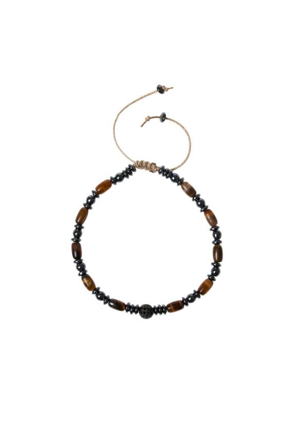 Sertifikalı Kaplan Gözü, Hematit Doğal Taş Makrome Bileklik - 5