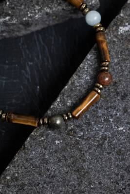 Sertifikalı Kaplan Gözü ve Doğal Taş Terazi Burcu Erkek Bileklik - 4