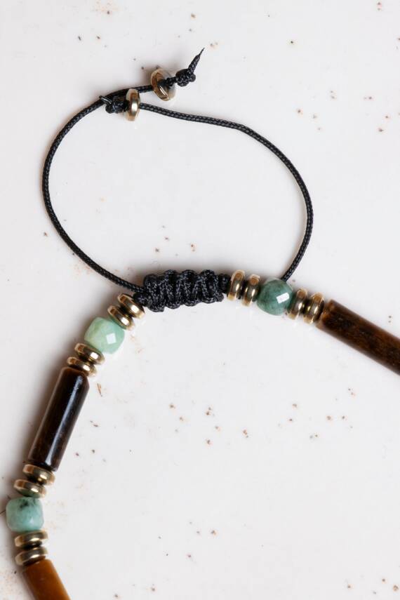 Sertifikalı Kaplan Gözü, Zümrüt Doğal Taş Makrome Bileklik - 4