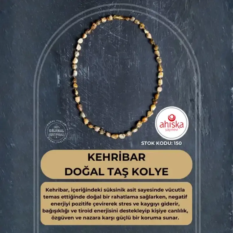 Sertifikalı Kehribar Doğal Taş Kolye (SK150) - 2