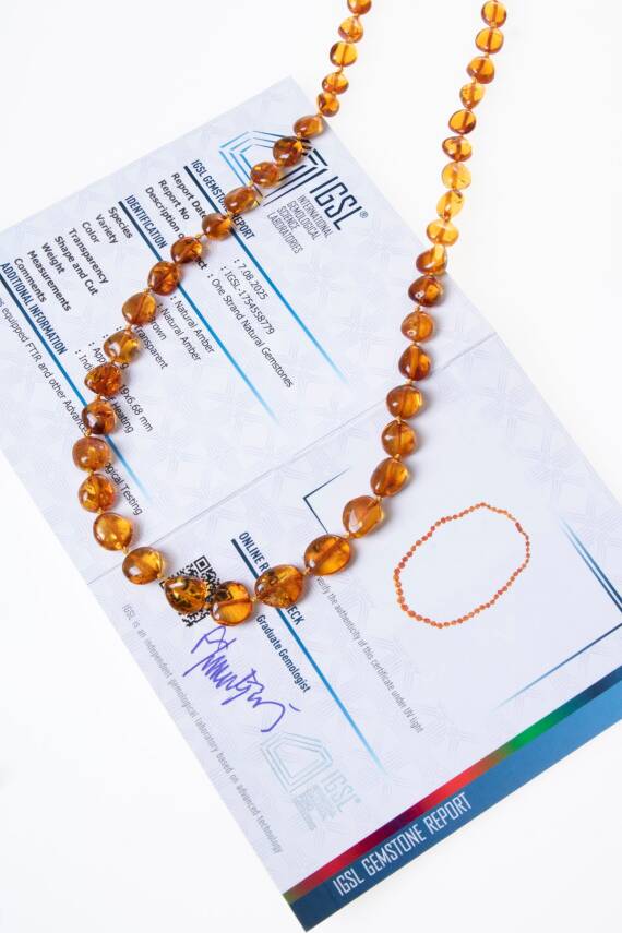 Sertifikalı Kehribar Kolye 3 (S.K:308) - 1