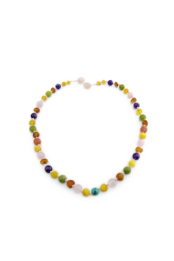 Sertifikalı Kehribar-yeşim-ametist-hakiki Yemen Akik-hakiki Turkuaz-bebek Kolyesi M204 - 2