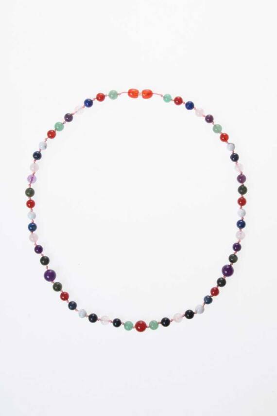 Sertifikalı Kırmızı Akik, Yeşil Aventurin, Lapis, Pembe Kuvars, Ametist, Havlit, Yeşim, Shungite Kız Öğrenci Kolye - 6