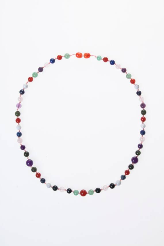 Sertifikalı Kırmızı Akik, Yeşil Aventurin, Lapis, Pembe Kuvars, Ametist, Havlit, Yeşim, Shungite Kız Öğrenci Kolye - 6