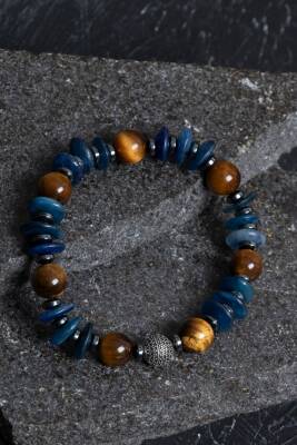 Sertifikalı Kiyanit, Kaplan Gözü Gümüş Aparat Doğal Taş Bileklik - Osmanlı Doğaltaş