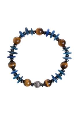 Sertifikalı Kiyanit, Kaplan Gözü Gümüş Aparat Doğal Taş Bileklik - 5