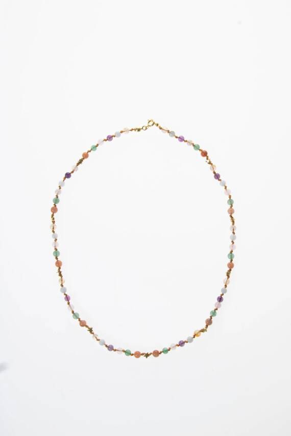 Sertifikalı Koç Burcu Gümüş Yıldızlı Doğal Taş Kolye - 5