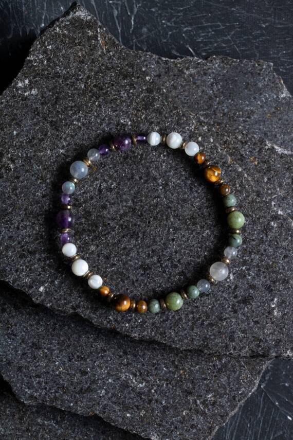 Sertifikalı Kova Burcu Doğal Taş Bileklik (SK:254) - 1