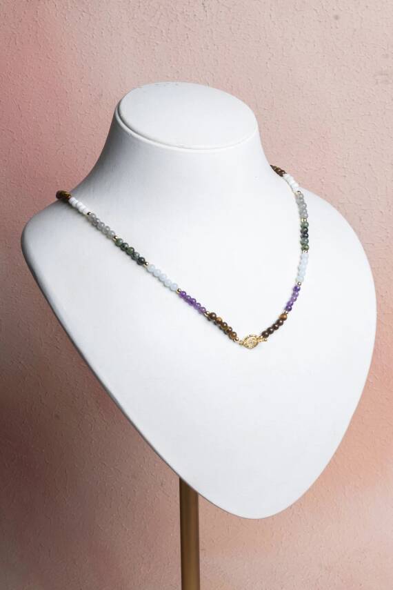 Sertifikalı Kova Burcu Doğal Taş Kolye - 1