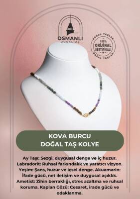 Sertifikalı Kova Burcu Doğal Taş Kolye - 2