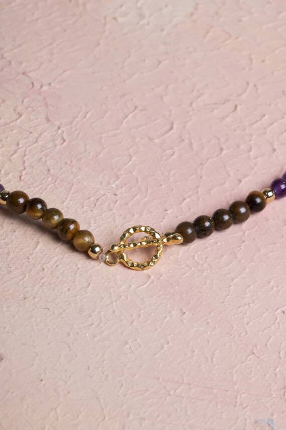 Sertifikalı Kova Burcu Doğal Taş Kolye - 4