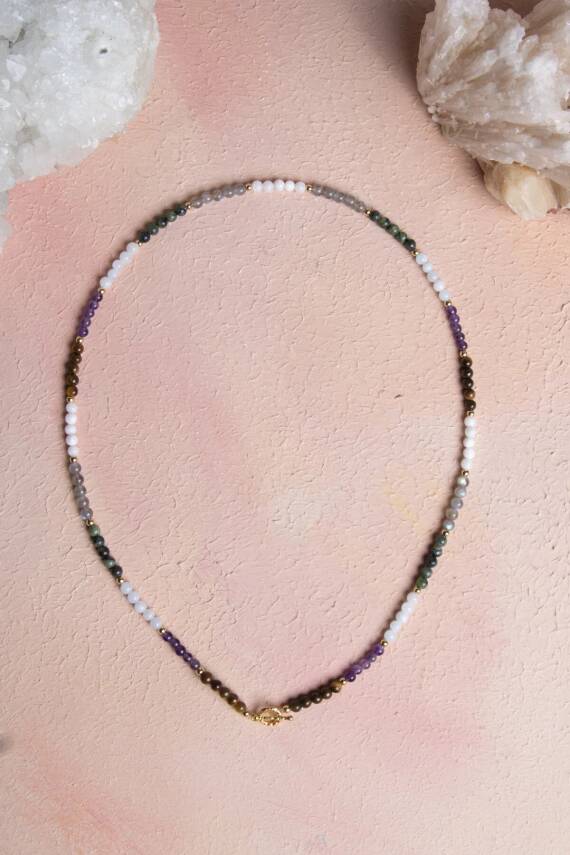 Sertifikalı Kova Burcu Doğal Taş Kolye - 5