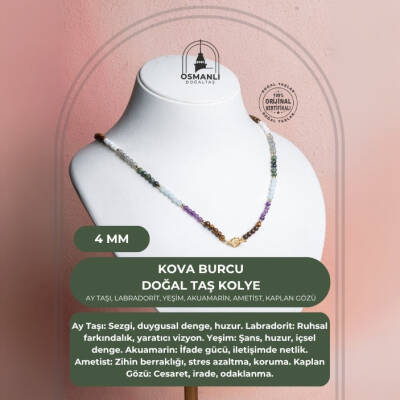 Sertifikalı Kova Burcu Doğal Taş Kolye - 2