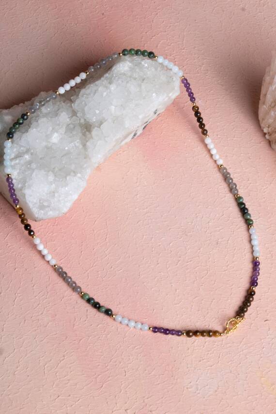 Sertifikalı Kova Burcu Doğal Taş Kolye - 3