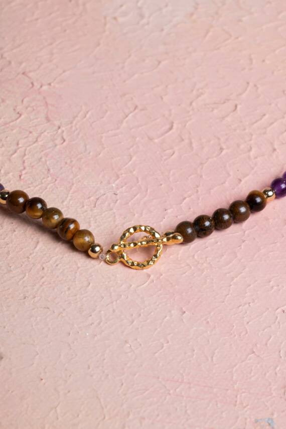 Sertifikalı Kova Burcu Doğal Taş Kolye - 4