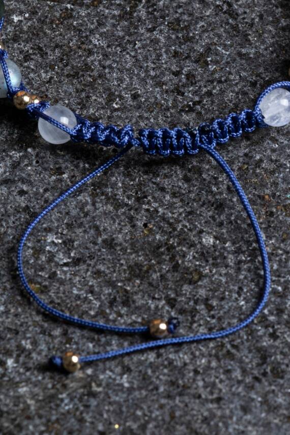 Sertifikalı Kova Burcu Doğal Taş Makrome Bileklik - 2