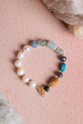 Sertifikalı Kova Burcu Gümüş Kapama Doğal Taş Bileklik (SK:272) - Osmanlı Doğal Taş