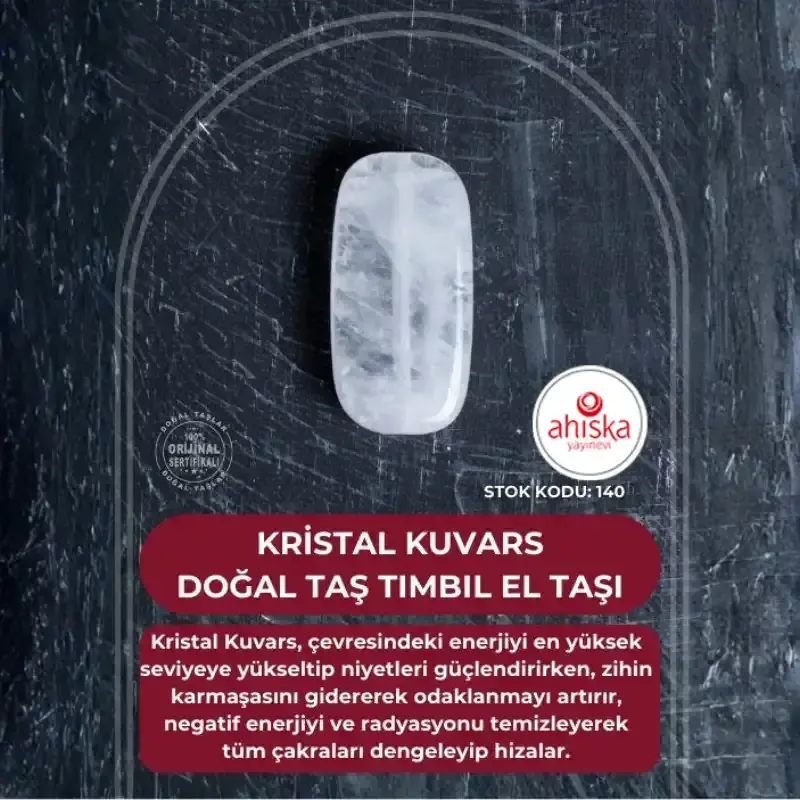 Sertifikalı Kristal Kuvars Doğal Taş Tımbıl El Taşı (SK140) - 1