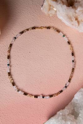 Sertifikalı Kristal Kuvars, Rutilli Kuvars, Kaplan Gözü, Yeşil Akik Gümüş Kapama Doğal Taş Kolye (SK:070) - 4