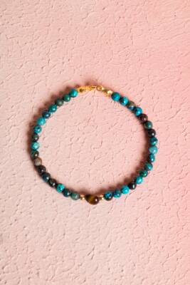 Sertifikalı Krizokol, Kaplan Gözü Gümüş Kapama Doğal Taş Bileklik (SK:063) - Osmanlı Doğal Taş