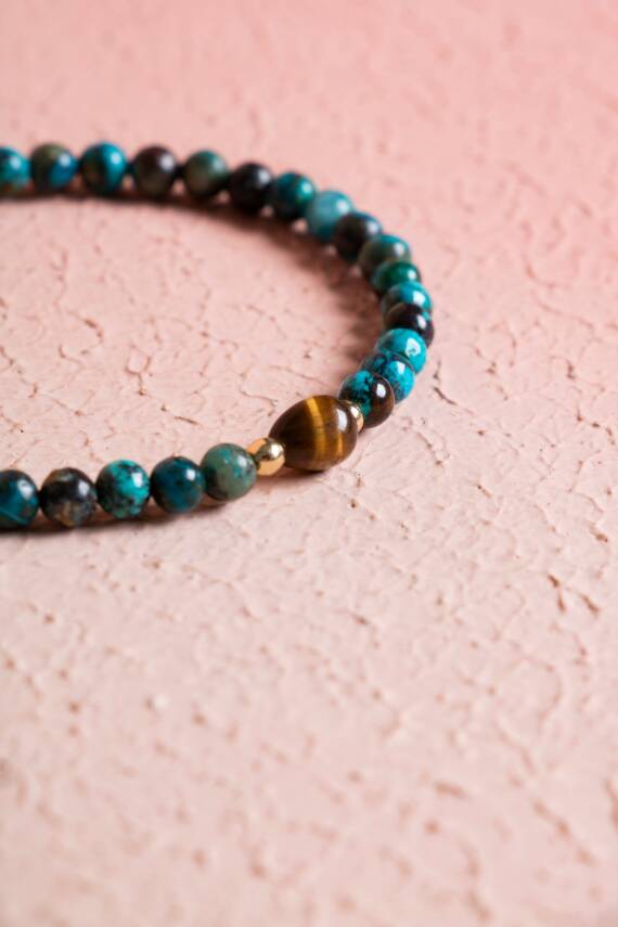 Sertifikalı Krizokol, Kaplan Gözü Gümüş Kapama Doğal Taş Bileklik (SK:063) - 3