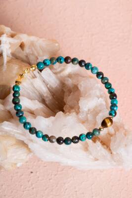 Sertifikalı Krizokol, Kaplan Gözü Gümüş Kapama Doğal Taş Bileklik (SK:063) - 5