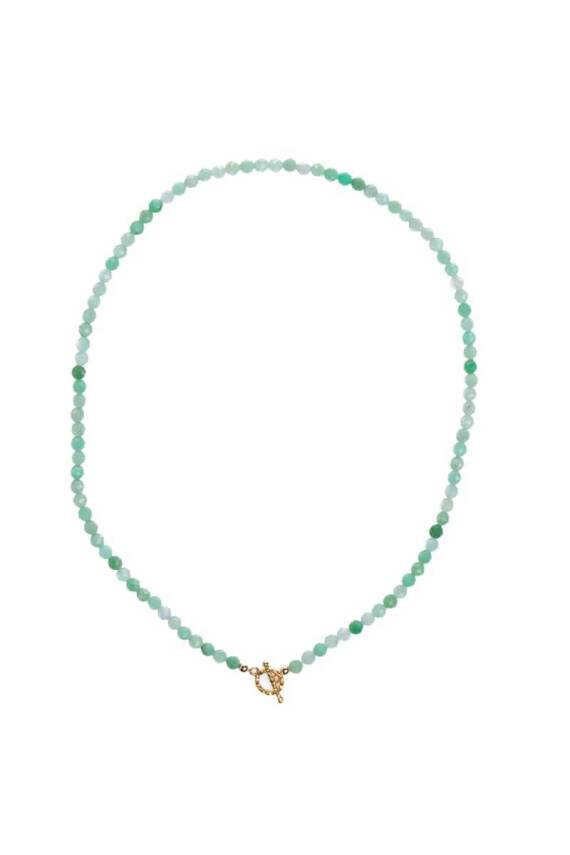 Sertifikalı Krizopras Altın Kaplama Gümüş Aparat Kolye - 6