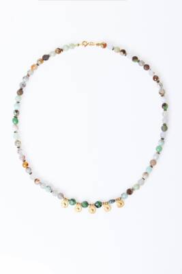 Sertifikalı Krizopras, Anyolit, Hematit Doğal Taş Kolye (SK:248) - 6