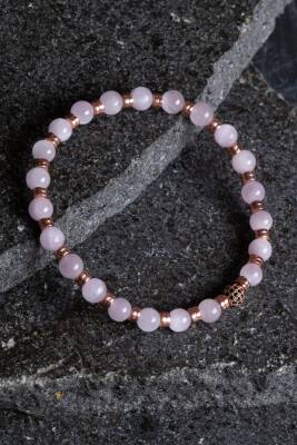 Sertifikalı Kunzit, Hematit Zirkon Aparatlı Doğal Taş Bileklik (SK:166) - 4