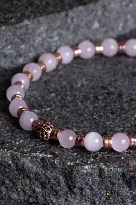 Sertifikalı Kunzit, Hematit Zirkon Aparatlı Doğal Taş Bileklik (SK:166) - 5