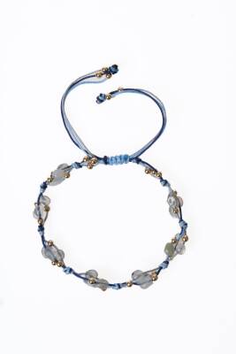 Sertifikalı Labradorit, Hematit Doğal Taş Makrome Bileklik (SK:081) - 6