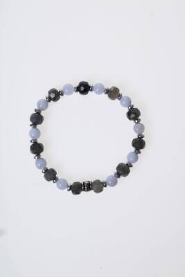 Sertifikalı Labradorit, Kalsedon Gümüş Aparatlı Doğal Taş Bileklik (SK:385) - 5