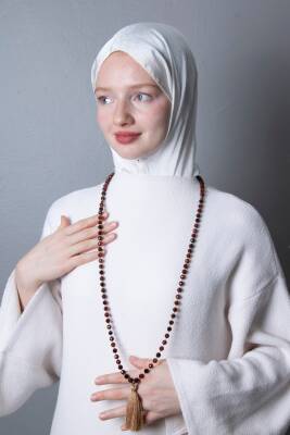 Sertifikalı Lal Elmas Kesim Fasetli Doğal Taş Tesbih Kolye 99luk - 8mm (SK:414) - Osmanlı Doğal Taş