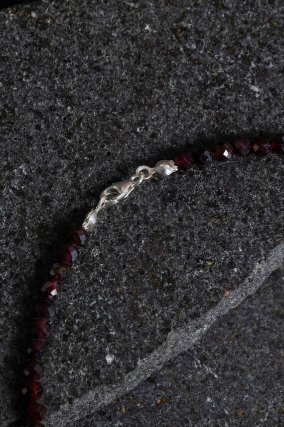 Sertifikalı Lal Fasetli Doğal Taş Kolye - 1