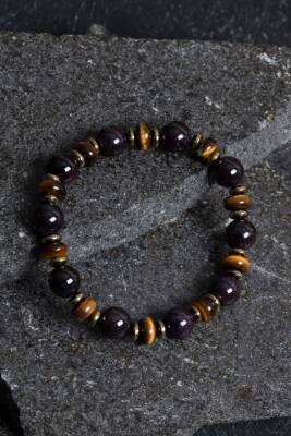 Sertifikalı Lal, Kaplan Gözü, Hematit Doğal Taş Bileklik - Osmanlı Doğaltaş