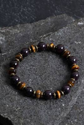 Sertifikalı Lal, Kaplan Gözü, Hematit Doğal Taş Bileklik - 4