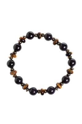 Sertifikalı Lal, Kaplan Gözü, Hematit Doğal Taş Bileklik - 5